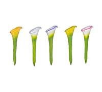 Bee Waterer, 5-Piece Resin Weatherproof Bee Sipping Flower Cups for Garden, Patio, Balcony, Backyard, Terrace, Yard, Farm, Outdoor Bees Care and Decoration