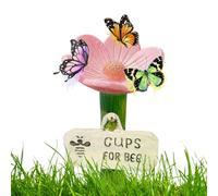 Bee Waterer Feeder - Flower Shape Bee Feeder Cups, Hygienic Thirsty Pollinator Watering Station, Colorful Butterfly Cups for Lawn, Driveway, Farm, Patio, Garden, Backyard, Outdoor Bees Care