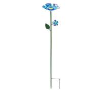 Bee Waterer - Flower Shaped Bird Bath Garden Feeder | Backyard Hummingbird Drinker for Lawn Patio | Balcony Farm Landscape Planter | 65x8x3cm Metal Frost Resistant Detachable Standing Bird Bowl