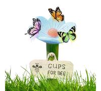 Bee Waterers Outside, Flower Shaped Watering Stations, Decorative Garden Butterfly Cups, Colorful Outdoor Hydration Tools for Farm, Driveway, Patio, Pathway, Yard, Balcony, Garden