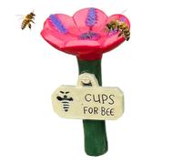 Bee Watering Cups - Flower Design Waterer, Vibrant Set with Petal Basin, Weatherproof Resin Material, Thirst Quenching Station, Decorative Bee Bath for Garden, Yard, Backyard and Farm Use