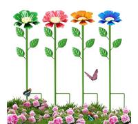 Bee Watering Cups - Métal 8 x 63 cm | 4 Pieces Water Distributeur With Stake - Metal Flower Shape Butterfly Watering Station For Yard Patio Pathway Grassland Bird Hummingbird