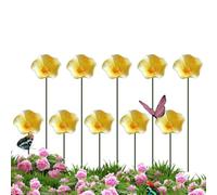 Bee Watering Station - 10PCS Ceramic Flower 7.87in Garden Stakes | Ceramic Flower Bee Water Station With Stakes For Butterfly Hummingbird Garden Decor