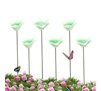 Bee Watering Station - 6 Pieces Flower Cups | Ceramic Drinking Cups | 6Pcs Ceramic Petals with 11.8in Poles, Rainwater Collection Bird Bath, Outdoor Garden Backyard Pollinator Feeder
