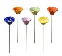 Bee Watering Station - 6 Pieces, Flower Pollinator Drinking Ornament | Bird Bath Feeder for Gardeners Animal Lovers Patio Lawn Backyard Front Yard Park