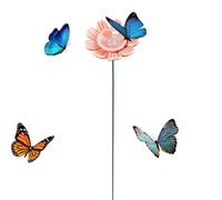 Bee Watering Station Ceramic Colorful - Flower-Shaped with Stake Base Bee