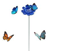 Bee Watering Station Ceramic Colorful - Flower-Shaped with Stake Base Bee | Bee Butterfly Watering Station for Garden Path Courtyard | Patio Lawn Porch Pathway Balcony Bee Watering Station Ceramic with