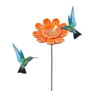 Bee Watering Station | Ceramic Colorful Flower-Shaped with Stake Base Bees