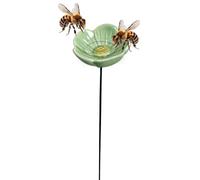 Bee Watering Station, Ceramic Flower-Shaped Bee Waterer Butterfly Baths Watering Station for Garden Yard Outdoor