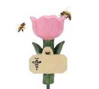 Bee Watering Station Decor - Resin Flower Shaped Feeding System, Outdoor Hummingbird Water Feeder, Size for Garden Use, Weather Resistant Build, Wildlife Feeding System, Backyard Decor Purpose