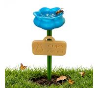 Bee Watering Station, Flower Shape Outdoor Waterer Cup with Ground Insert | Bee Bath For Terrace Lawn Courtyard Fountain Pond Farm Butterfly Deck Patio Backyard Outdoor