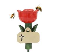 Bee Watering Station, Flower Shaped Resin Garden Feeder, Decorative Outdoor Bee and Hummingbird Water Dish, Durable Weather Resistant Craft Finish, Garden Wildlife Accessory, Backyard Courtyard