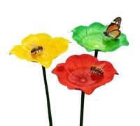 Bee Watering Station for Garden - 3 Pieces Metal Feeding Bowl, Rustproof Iron Pollinator Hydration Cups, Weatherresistant Wild Refreshment Dishes | Shallow Safe Drowning Prevention Basin for Outdo