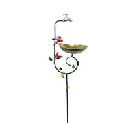 Bee Watering Station for Garden, Flower Design Ceramic Bee Water Bowl | Weather-Resistant Birdwatching Tray | Rustproof Outdoor Bird Feeder | for Balcony Courtyard Patio Yard Hummingbird Robin