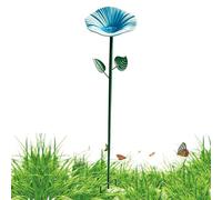 Bee Watering Station Iron Flower Shaped Bee Bath Butterfly Water Feeder 71cm Garden Stake Bird Bath Cup Pollinator Watering Station for Outdoor Yard Patio
