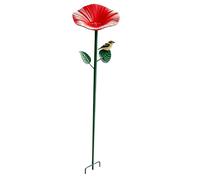 Bee Watering Station Iron Flower Shaped Bee Bath Butterfly Water Feeder 71cm Garden Stake Bird Bath Cup Pollinator Watering Station for Outdoor Yard Patio