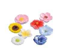 Bee Watering Station Set - 8 Pieces Aesthetic Weatherproof Flowers, Floating Station | Outdoor Garden Patio Balcony Pond Decor, Wildlife Bee Bird Butterfly Hummingbird Stations For Pollinator Friendly