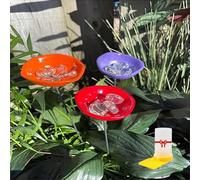 Bee Watering Station with Glass Marbles, Hummingbird Feeders for Outdoors, Butterfly Puddler Pollinator Drinking Cups, Bee Baths Attractors Bird Water Feeder, Garden Courtyard Hive Decor(3PCS-B)