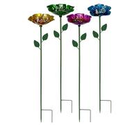Bee Watering Station | with Stake Metal Feeding Yard Decor 4-Piece Butterfly Bath Water Bowl for Patio Lawn Balcony Backyard Farm Driveway Outdoor Indoor