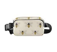 Bee Yellow Happy Fashion Sac banane pour homme et femme Grande capacité Sac à bandoulière avec sangle réglable pour voyage, course à pied, randonnée, Bee Yellow Happy, taille unique, Bee Yellow Happy,