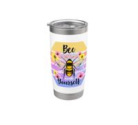 Bee Yourself Bourdon Tournesol Mandala Citation Art Gobelet isotherme en acier inoxydable double paroi