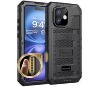 Beeasy Coque Étanche pour iPhone 16 IP68 Waterproof Métal Antichoc, 360 Intégrale Incassable Coque avec Protège-écran Intégré,Militaire Protection Etui de Extérieur Chantier, Noir
