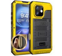 Beeasy Coque Étanche pour iPhone 16 IP68 Waterproof Métal Antichoc, 360 Intégrale Incassable Coque avec Protège-écran Intégré,Militaire Protection Etui de Extérieur Chantier, Jaune