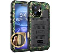Beeasy Coque Étanche pour iPhone 16 IP68 Waterproof Métal Antichoc, 360 Intégrale Incassable Coque avec Protège-écran Intégré,Militaire Protection Etui de Extérieur Chantier, Camouflage