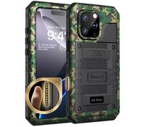 Beeasy Coque Étanche pour iPhone 16 Pro IP68 Waterproof Métal Antichoc, 360 Intégrale Incassable Coque avec Protège-écran Intégré,Militaire Protection Etui de Extérieur Chantier, Camouflage