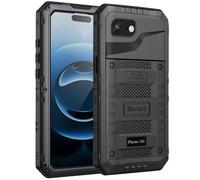 Beeasy Coque Étanche pour iPhone 16e /17e IP68 Waterproof Métal Antichoc, 360 Intégrale Incassable Coque avec Protège-écran Intégré, Militaire Protection Etui de Extérieur Chantier, Noir