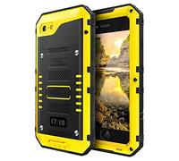 Beeasy Coque Étanche pour iPhone 7/8/SE 2020/2022- [IP68 + Protection Militaire 360°] Métal Renforcé, Protège-écran Intégré - pour Extérieur & Chantier - Jaune
