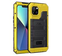 Beeasy Coque pour iPhone 13 Antichoc, 360 Intégrale Étanche Etui Militaire avec Protecteur d'écran Intégrée, Metal Robuste Armure Résistant Antipoussière Housse pour iPhone 13, Jaune