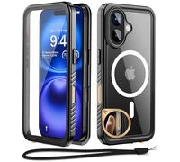 Beeasy Coque pour iPhone 16 Étanche Antichoc, IP68 Etanche 360 Intégrale Anti Choc Chute Poussière, Militaire Incassable Rigide Waterproof Case avec Protection Camer cran, Noir