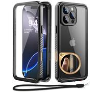 Beeasy Coque pour iPhone 16 Pro Étanche Antichoc, IP68 Etanche 360 Intégrale Anti Choc Chute Poussière, Militaire Incassable Rigide Waterproof Case avec Protection Camera+Écran, Noir