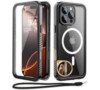 Beeasy Coque pour iPhone 16 Pro Max Étanche Antichoc, IP68 Etanche 360 Intégrale Étui avec MagSafe, Militaire Incassable Rigide Waterproof Case avec Protection Camera+Écran, Noir