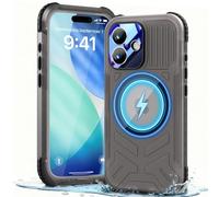 Beeasy Magnétique Coque pour iPhone 17 Étanche Antichoc - Compatible MagSafe, Protection IP68 Waterproof 360 Intégrale Antichoc, Protection Écran & Caméra Intégrée Double Case, 6.3” Noir