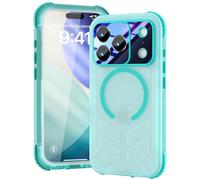 Beeasy Magnétique Coque pour iPhone 17 Pro Étanche Antichoc - Compatible MagSafe, Protection IP68 Waterproof 360 Intégrale Antichoc, Protection Écran & Caméra Intégrée Double Case, 6.3” Bleu