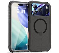 Beeasy Magnétique Coque pour iPhone 17 Pro Étanche Antichoc - Compatible MagSafe, Protection IP68 Waterproof 360 Intégrale Antichoc, Protection Écran & Caméra Intégrée Double Case, 6.3” Noir