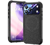 Beeasy Magnétique Coque pour iPhone 17 Pro Max Étanche Antichoc-Compatible MagSafe, Protection IP68 Waterproof 360 Intégrale Antichoc, Protection Écran & Caméra Intégrée Double Case, 6.9”Noir Glitzer