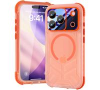 Beeasy Magnétique Coque pour iPhone 17 Pro Max Étanche Antichoc - Compatible MagSafe, Protection IP68 Waterproof 360 Intégrale Antichoc, Protection Écran & Caméra Intégrée Double Case, 6.9” Orange