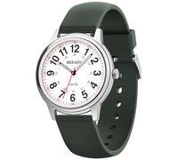 Beeasy Montre d'infirmière étanche - Montre analogique de 38 mm avec heure 12/24 et cadran lumineux facile à lire, bracelet en silicone souple pour plus de confort, montre d'allaitement silencieuse