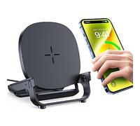 Beeasy Support Telephone Chargeur-Chargeur sans Fil Compatible avec iPhone 14/13/12/11/X/XR, Samsung, Google, etc, Airpods 2/3/Pro-Détachable Chargeur à Induction-Noir