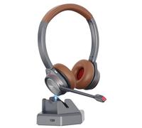 Beebang Casque Bluetooth avec microphone, casque sans fil avec station de charge et dongle USB pour PC, 40 heures de temps de conversation sans fil pour Mac, équipes, zoom, ordinateur portable, centre