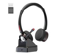 Beebang Casque Bluetooth avec microphone pour PC, casque sans fil avec micro et bouton muet, 40 heures de temps de fonctionnement, casque Bluetooth 5.2 avec suppression du bruit pour travail, bureau,