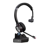 Beebang Casque sans fil mono Bluetooth 5.2 avec microphone et dongle USB pour PC, 30 heures de temps de conversation, casque sans fil pour Mac, ordinateur, Skype, Teasms, Zoom, ordinateur portable,