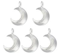 Beebeecraft 1 boîte 5 pièces Breloques Croissant de Lune 925 breloques de Lune Mate en Argent Sterling avec Trou pour la Fabrication de Bijoux