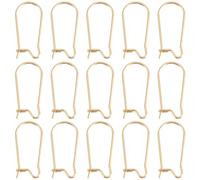 Beebeecraft 1 boîte 50 pièces Fils D'Oreille de Rein Plaqué Or 18k Boucle D'Oreille de Rein Crochets de Boucle D'Oreille 20x9mm Fil Pendant pour la Fabrication de Bijoux