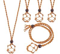 Beebeecraft 1 boîte 6 pièces Porte Collier Pierre Vide Cordon Ciré Couleur Chameau Collier Cordon Réglable Collier Cage Cordon pour la Fabrication de Bijoux (69 cm)