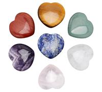 Beebeecraft 1 boîte 7 pièces Pierres de Guérison du Cœur Naturelles 7 chakras Coeur Amour Pierres de Souci pour la Méditation D'Équilibrage D'Énergie (7 couleurs)