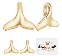 Beebeecraft 1 boîte de 10 breloques en Forme de Queue de Baleine en Acier Inoxydable Plaqué Or 14 carats Pendentifs en Forme de Queue de Poisson de Mer D'Océan D'Animaux Marins pour la Fabrication
